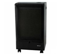 Orbegozo H 55, Estufa gas butano, 3000 W, triple sistema de seguridad, apta para gas butano y propano, sistema de seguridad por fallo en llama, asa para transporte, ruedas pivotantes, color negro