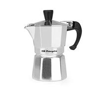 Orbegozo KF 100, Cafetera italiana, 1 taza, mango ergonómico, apta para cocinas de gas, eléctricas y de vitrocerámica, aluminio, válvula seguridad