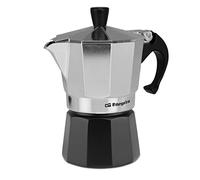 Orbegozo KFM 330, Cafetera Italiana, 3 tazas, apta para cocina de gas, vitrocerámica y eléctrica, mango ergonómico, válvula seguridad, aluminio, color negro y silver