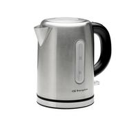 Orbegozo KT 6023 Hervidor de Agua 1L 2200W, Acero Inoxidable, Ebullición Rápida, Base 360°, Resistencia Oculta, Filtro Extraíble, Desconexión Automática, Protección Sobrecalentamiento, Visor de Agua