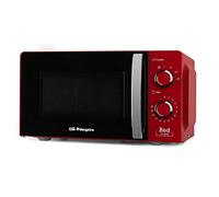 Orbegozo MI 2121, Microondas, 700 W, 6 niveles de funcionamiento, 20 litros de capacidad, temporizador hasta 30 minutos, programa descongelación, señal fin cocción, color rojo