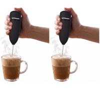 Orbegozo MN 3800 Espumador de Leche Eléctrico a Pilas 2xAA, Batidora para Café y Capuccino, Leche Espumosa en Segundos, Tacto Suave, Fácil Limpieza, Incluye Soporte, Negro (Paquete de 2)