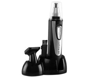 Orbegozo NO 3500 - Cortapelos eléctrico, apto para nariz/orejas barba/bigote, 2 cabezales, IP-X4, sin cables, cuchillas de doble borde, funciona a pilas