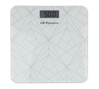 Orbegozo PB 2218 A Báscula de baño electrónica con capacidad 180 kg, precisión 50 g, pantalla LCD 73x30 mm, cristal templado, 4 sensores de alta precisión y encendido automático