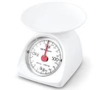 Orbegozo PC 1015 - Peso de cocina mecánico, capacidad máxima 2 kg, escalado 10 g, superficie de plástico lisa, color blanco