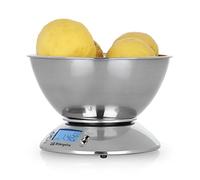 Orbegozo PC 2011 - Peso de cocina con bol y carcasa de acero inox, pantalla LCD, temporizador, termómetro ambiental, capacidad máx 5kg
