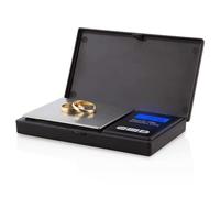 Orbegozo PC 3050 - Báscula de precisión, Pantalla LCD, función Tara, 100 g máx., escalado 0,01 g, Superficie INOX, Funciona a Pilas