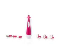 Orbegozo SET 5125 - Set de manicura y pedicura sin cables, 2 velocidades, luz LED, 6 accesorios incluidos, estuche para transporte, funciona a pilas