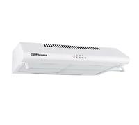 Orbegozo ST 07160 D BL - Campana extractora standard 60 cm, 3 niveles de potencia, 2 filtros de aluminio desmontables, extracción 195,3 m3/h, iluminación LED, Color Blanco