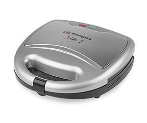 Orbegozo SW 7550 Sandwichera Multifunción 3 en 1, Placas Intercambiables, Antiadherente, 2 Pilotos de Control, 800 W, Plata