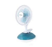 Orbegozo TF 0219 - Ventilador sobremesa 2 en 1, pinza y sobremesa, potencia 8 W, 2 velocidades, diámetro hélice 15 cm