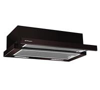 Orbegozo TL 06260 A MA Campana Telescópica 60 cm, 2 Niveles de Potencia, 2 Filtros Desmontables, 2 Bombillas, Acabado Frontal en Marrón, Extracción 302 m3/h, 65 W