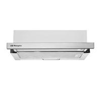 Orbegozo TL 07160 IN Campana Extractora Telescópica 60 cm Inox - Clase Energética B, Motor 65W, Extracción 332,1 m³/h, 2 Niveles de Potencia, Luz LED 2W y 2 Filtros de Aluminio Desmontables