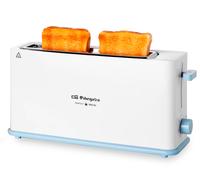 Orbegozo TO 4014 - Tostadora ranura larga, 7 niveles de tostado, carcasa tacto frío, bandeja recogemigas, calienta panecillos, parada rápida, 850 W