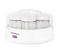Orbegozo YU 2350 - Yogurtera con 7 tarros de 200 ml de capacidad, 15 W, tapa transparente, interruptor encendido/apagado,apto lavavajillas, blanco