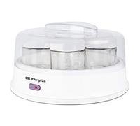Orbegozo YU 2350 - Yogurtera con 7 tarros de 200 ml de Capacidad, 15 W, Tapa Transparente, Interruptor Encendido/Apagado,Apto lavavajillas, Blanco