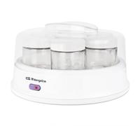 Orbegozo YU 2350 - Yogurtera con 7 tarros de 200 ml de Capacidad, 15 W, Tapa Transparente, Interruptor Encendido/Apagado,Apto lavavajillas, Blanco