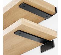 Orbeto 6 Pack Heavy Duty Shelf Brackets (12") Black Metal (6mm Thick), Supports Over 160 Lbs, Powder Coated, Mounting Hardware, Easy Installation