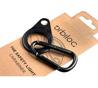 Orbiloc Mosquetón de Aluminio de acción rápida en D con Soporte de luz Dual para Perro para Caminar al Aire Libre, Senderismo y Camping, Color Negro