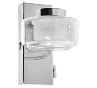 Or plique de pared LED (5,5 W, L x An x Al: 10 x 13 x 15 cm, Cromo, Blanco cálido, 1 ud.)
