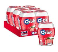Orbit Bote de Chicles sin Azúcar, sabor Fresa. Intenso y de Larga Duración, en formato Gragea - 6 botes x 46 chicles