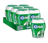 Orbit Bote de Chicles sin Azúcar, sabor Hierbabuena. Intenso y de Larga Duración, en formato Gragea - 6 botes x 46 chicles