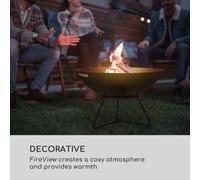 Orbit Brasero de acero 3-en-1 Ø 60cm parrilla de 40cm mesa color negro Blumfeldt