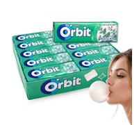 Orbit Chicles Sabor Eucalipto, Chicles sin azucar, Paquete de cicles Orbit, Sabor Fresco, Intenso y de Larga Duración en formato Gragea, sin gluten, Formato ahorro, 30 paquetes de 10 Grageas