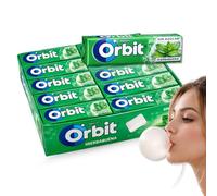 Orbit Chicles Sabor Hierbabuena, Chicles sin azucar, Paquete de cicles Orbit, Sabor Fresco, Intenso y de Larga Duración en formato Gragea, sin gluten, Formato ahorro, 30 paquetes de 10 Grageas