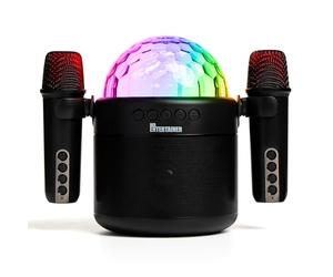 ORBIT Máquina de karaoke portátil con micrófonos inalámbricos y luz LED de bola de discoteca, habilitada para inalámbrica, batería recargable, perfecta para niños y fiestas en casa por Mr Entertainer