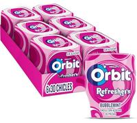 Orbit Refreshers, Bote de Chicles Sin Azúcar Sabor Bubblemint que proporciona frescura inmediata en formato gragea (6 x 30 chicles)