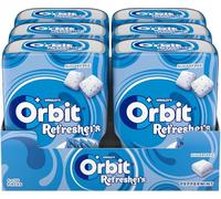 Orbit Refreshers, Bote de Chicles Sin Azúcar Sabor Menta que proporciona frescura inmediata, en formato gragea (6 x 30 chicles)