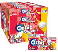 Orbit Refreshers Fresa Limón Handypack Chicles Sin Azúcar en grageas, 16x7uds