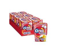 Orbit Refreshers - Goma de mascar de fresa-limón, sin azúcar, con Xilitol, para dientes sanos y limpios, 6 botes de 30 pastillas