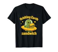 Orbiting Earth Sandwich UFO Alien Space Humor Gráfico Camiseta