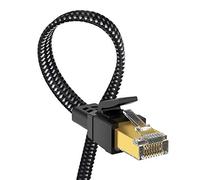 Orbram Cavo Ethernet Cat 8 da 3 piedi, cavo patch LAN di rete Cat8 ad alta velocità intrecciato in nylon 26AWG, cavo piatto 40 Gbps 2000 Mhz SFTP RJ45 schermato a parete, interno ed esterno per modem
