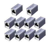 Orbram Extensor Ethernet con certificación UL de 10 Gbps, paquete de 10 adaptadores de acoplador RJ45 para cable Cat8/Cat7/Cat6a/Cat6/Cat5, conexión de larga distancia de 328 pies, acoplador hembra a