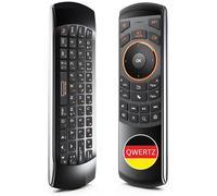 Orbsmart AM-1 - Ratón inalámbrico con teclado alemán (QWERTZ), sensor giroscópico, función de aprendizaje por infrarrojos, mando a distancia ideal para cualquier Android TV Box & Stick | Windows Mini