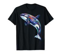 Orca Abstracto Océano Arte Vida Marina Colorido Camiseta