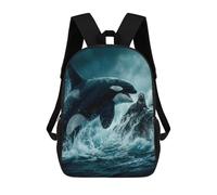 Orca And Seal in Ocean 17inch Mochilas Escolares Impresas En 3D, Mochilas Escolares De Moda Para Niños De Primaria Y Secundaria