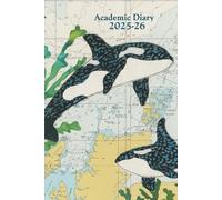 Orca at Orkney A5 academic mid year diary planner 2025/26 - coastal nautical designs sewn onto old sea charts maps