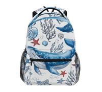 Orca Azul Estrella De Mar Náutica Costera Mochila Informal Antirrobo Mochila Del Ordenador Unisex Mochilas Deportivas Para Hombre Vuelta Al Cole Colegio 29X40Cm