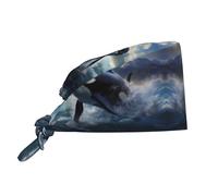 Orca, Ballena Asesina Mujer Hombre Sombrero Reutilizable Bandana Transpirable Gorro De Chef para Catering Hotel Cocina