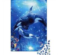 Orca Ballena bajo el Agua 1000 Piezas Cartón Resistente Rompecabezas De Bricolaje para Adultos Desafío Educativo Regalos Idea De Regalo 70x50cm/1000pcs