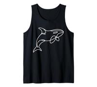 Orca Ballena Línea Arte Minimalista Vida Marina Dibujo Camiseta sin Mangas
