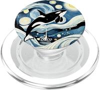 Orca Ballena Océano Animal - Van Gogh Starry Night Style PopSockets PopGrip para MagSafe