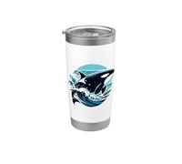 Orca Camisa Ocean Lovers Orcas Hombres Niños Niñas Niños Orca Vaso térmico de acero inoxidable de doble pared