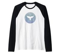 Orca Cola de Ballena océano Ola Vida Marina Animal gráfico Camiseta Manga Raglan