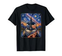 Orca con Gafas de Bandera de Estados Unidos Arte Americano Camiseta