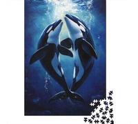 Orca Delfines bajo el Agua 1000 Piezas Stock De Cartas Premium Rompecabezas De Bricolaje Niños Principiantes Desafío Juego Educativo Alivio del Estrés 38x26cm/1000pcs